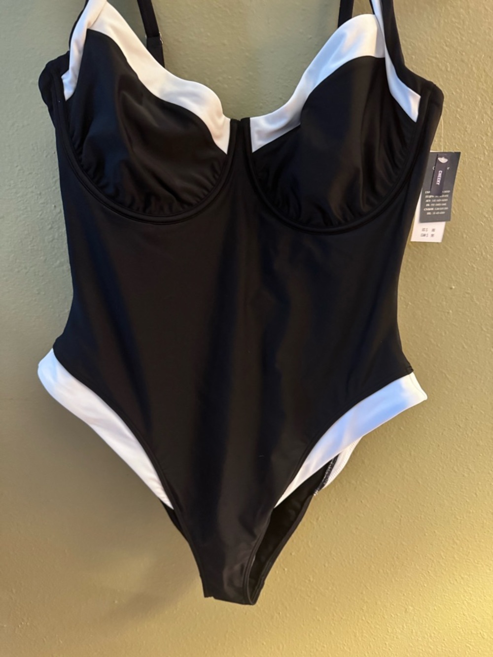 Abercrombie & Fitch Black and White Contrast One-Piece Swimsuit
